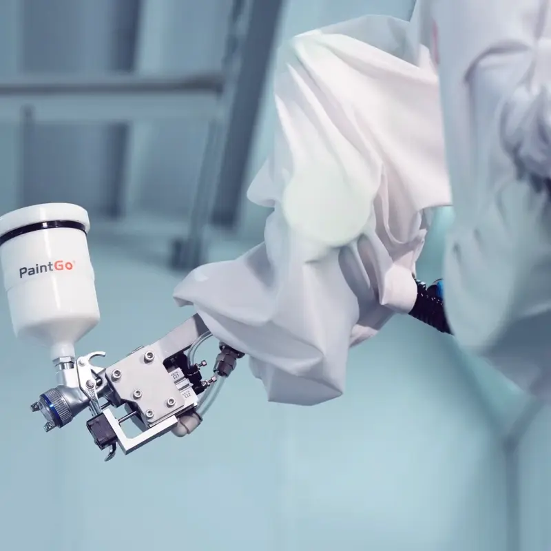 3455-202409181500187392 PaintGo® 90E & 98E | Lackierroboter, Lackierarm mit Spritzpistole und monitertem Lackbecher