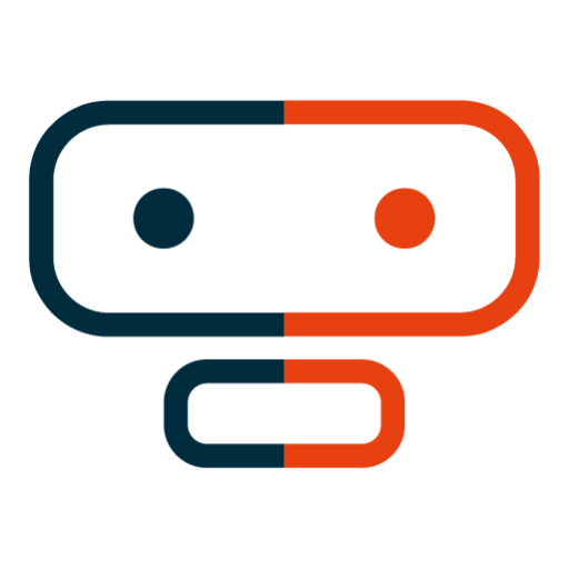 Logo PSS Paint Solution Services, Robotic-Icon Bildmarke, blau-orange